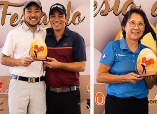 Denis Kakimoto e Lídia Tsuru são campeões do 43º Torneio de Golfe da Festa do Ovo